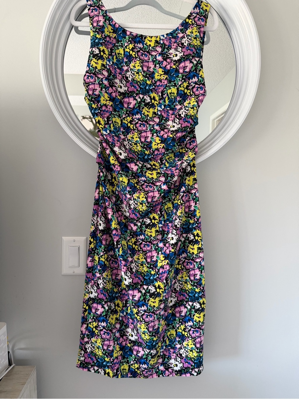Zara Multicolor Floral Sleeveless Dress in Pink, Blue & Yellow